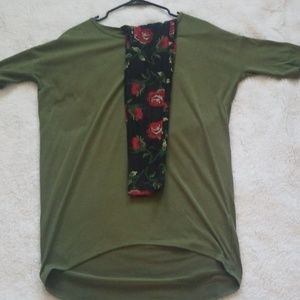 Green xxs irma and os rose leggings